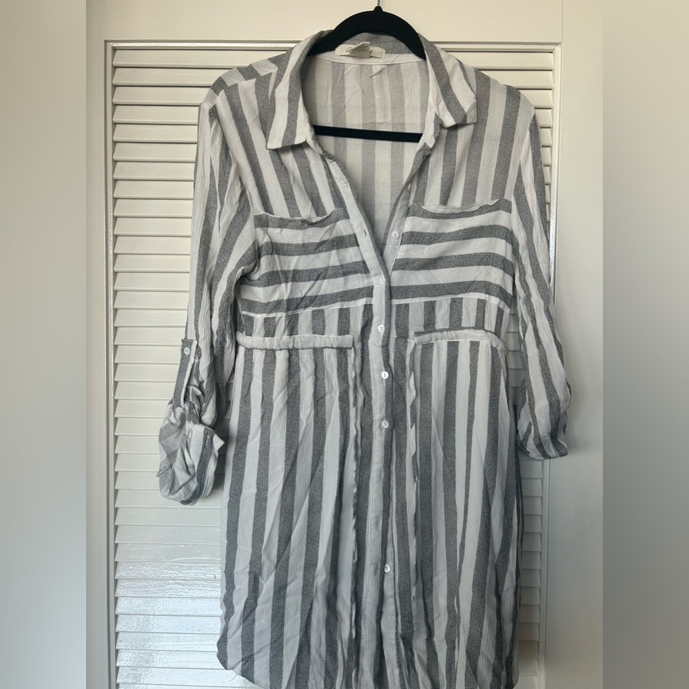 Passport stripped light and cool tunic boho gypsy design size medium